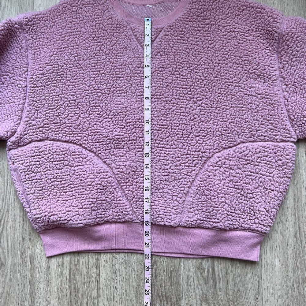 Victoria's Secret Pink Oversized Sherpa Pullover Crewneck Sweatshirt - Picture 7 of 7